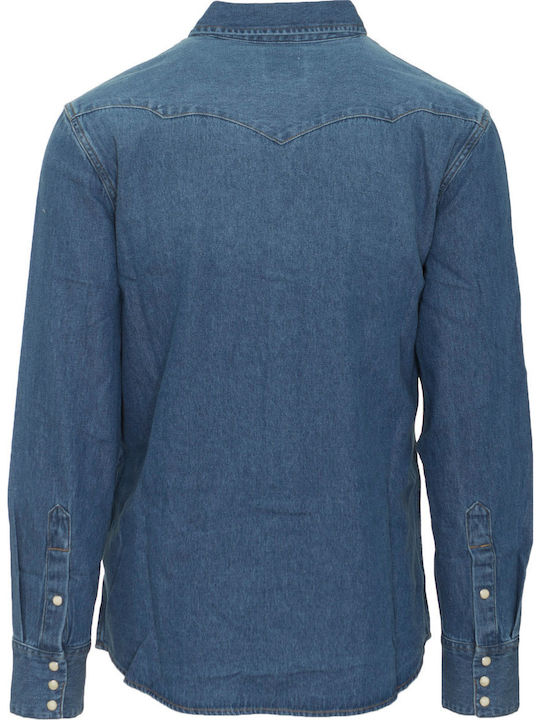 Icons Western Long-sleeved Denim Shirt Blue