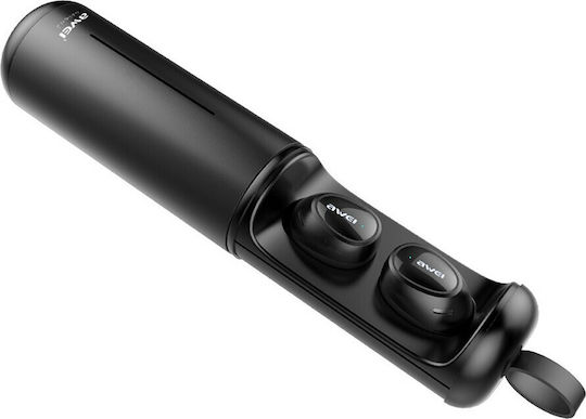 Awei T55 In-ear Bluetooth Handsfree Ακουστικά με Θήκη Φόρτισης Μαύρα