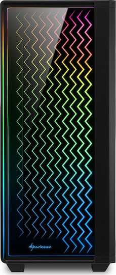 Sharkoon RGB Lit 200 Gaming Midi Tower Κουτί Υπολογιστή με Πλαϊνό Παράθυρο Μαύρο