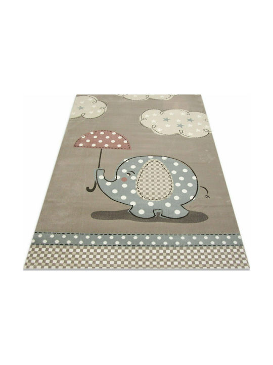 Tzikas Carpets 19424-095 Παιδικό Χαλί Σύννεφα Καφέ 133x190cm Πάχους 11mm
