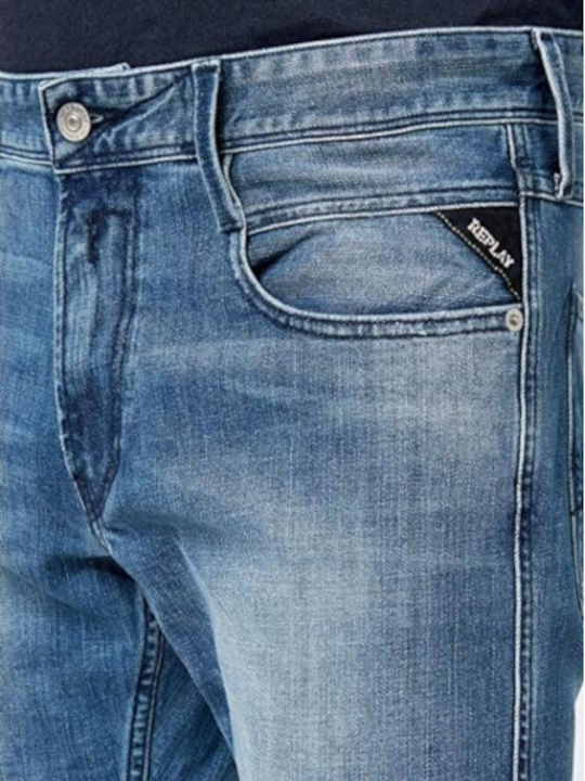 Anbass Men's Elastic Jeans Pants With Slim Fit Blue