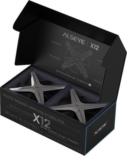 Inter-Tech Alseye X12 Kit Case Fan 120mm (1200rpm / 42.20cfm) με RGB Φωτισμό και Σύνδεση 4-Pin PWM / 3-Pin 3τμχ Γκρι