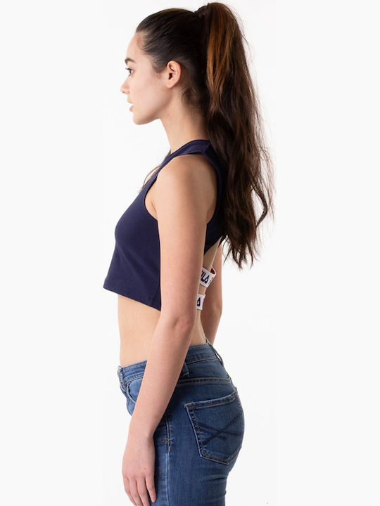 Heritage Inez Women's Athletic Crop Top Sleeveless Navy Blue