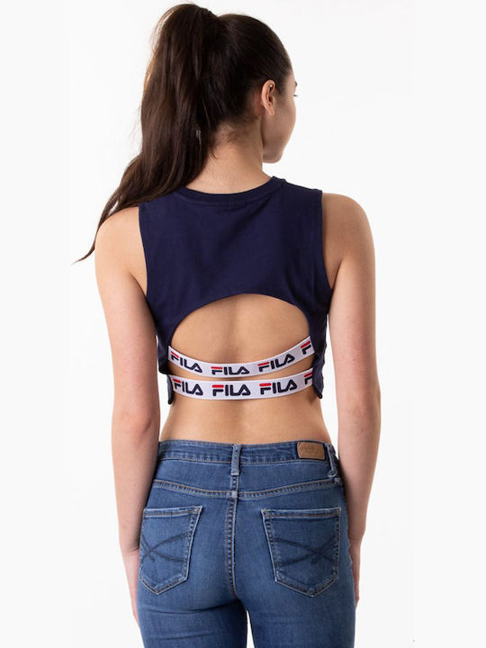 Heritage Inez Women's Athletic Crop Top Sleeveless Navy Blue