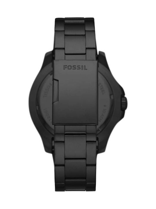 Fossil Ανδρικό Ρολόι 48mm Μπαταρίας με Μαύρο Μεταλλικό Μπρασελέ