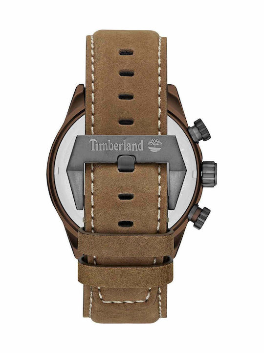 Timberland Henniker II Ανδρικό Ρολόι 46mm Χρονογράφος Μπαταρίας με Καφέ Δερμάτινο Λουράκι