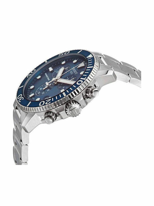 Tissot Seastar 1000 Men's Watch 45.5mm Chronograph Battery with Silver Metal Bracelet