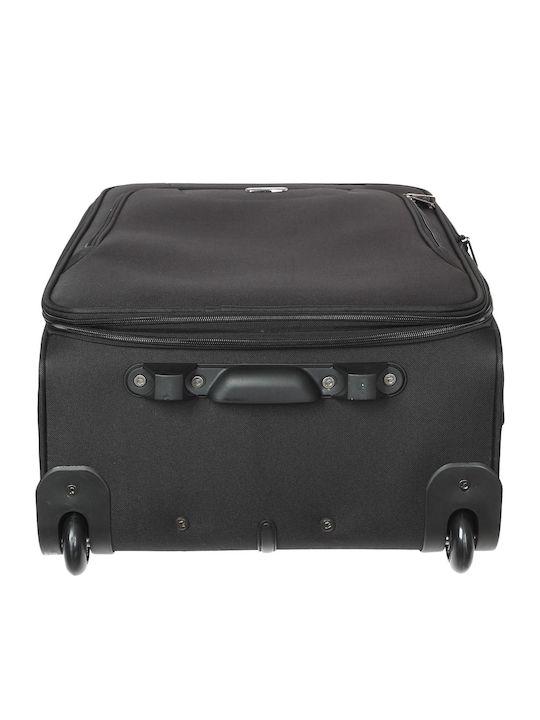 Diplomat Small The Vienna Collection Cabin Fabric Suitcase Black with 2 Wheels Height 55cm