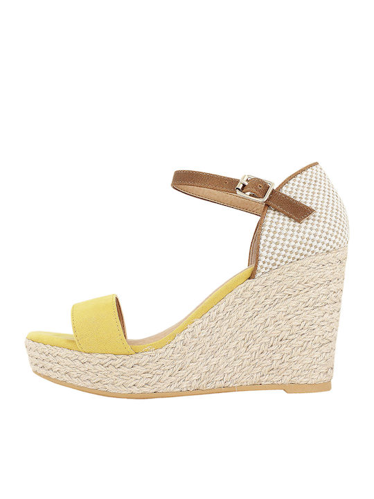 S.Oliver Women's Ankle Strap Platforms Yellow