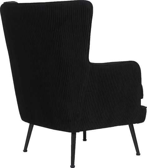 Serpatina Μπερζέρα Βελούδινη Μαύρη 75x79x93cm