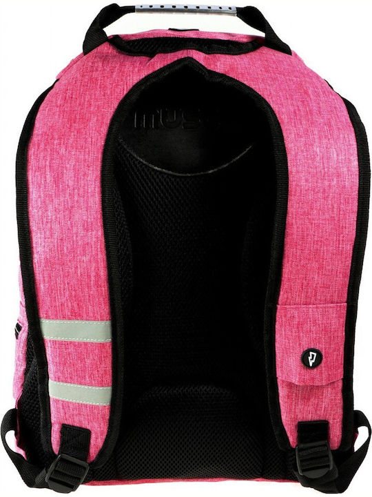 Must Team Monochrome Jean Rosa Schulranzen Rucksack Junior High-High School Rosa mit Flaschenhalter 22Liter