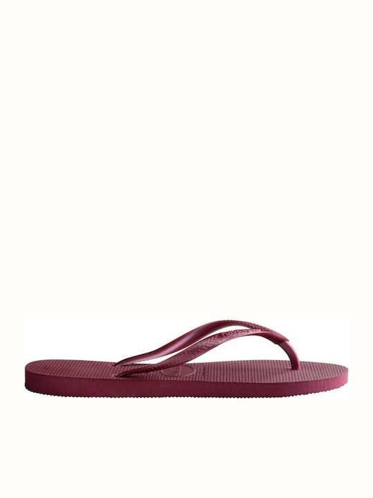 Slim Women's Flip Flops Burgundy