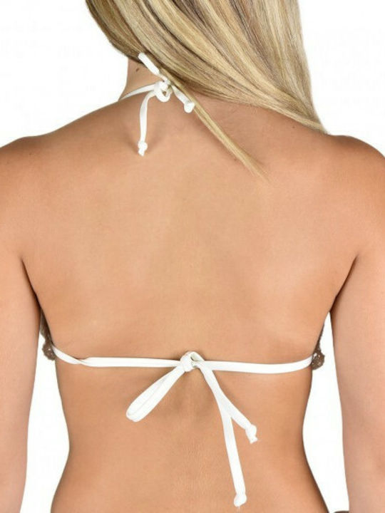 Bluepoint Triangle Bikini Top with Ruffles White