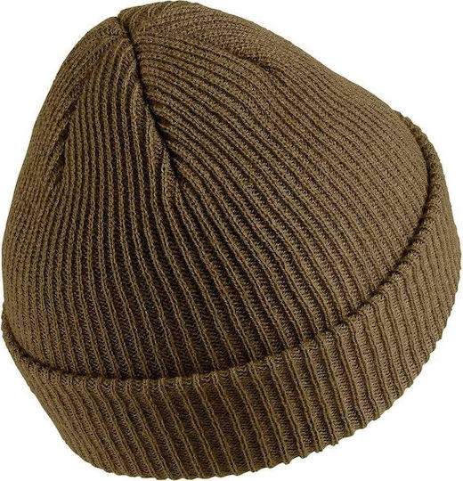 Fisherman Beanie Unisex Σκούφος με Rib Πλέξη σε Χακί χρώμα