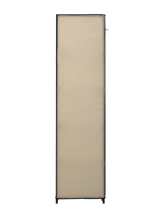 vidaXL Fabric Wardrobe with Zipper and Shelves in Beige Color 150x45x176cm