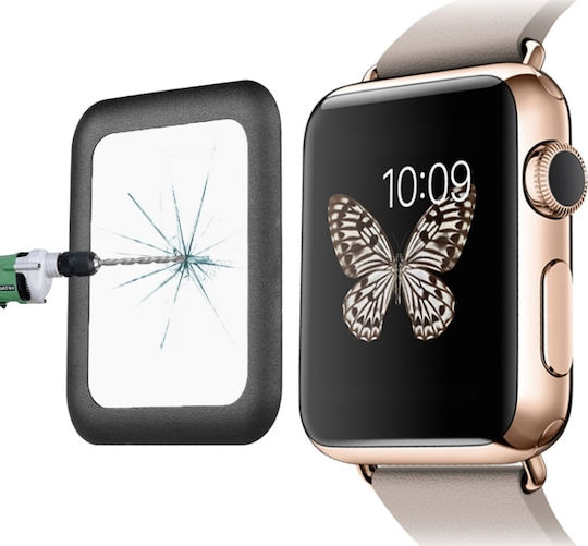 Black Full Face Tempered Glass για το Apple Watch 38mm 1τμχ Series2