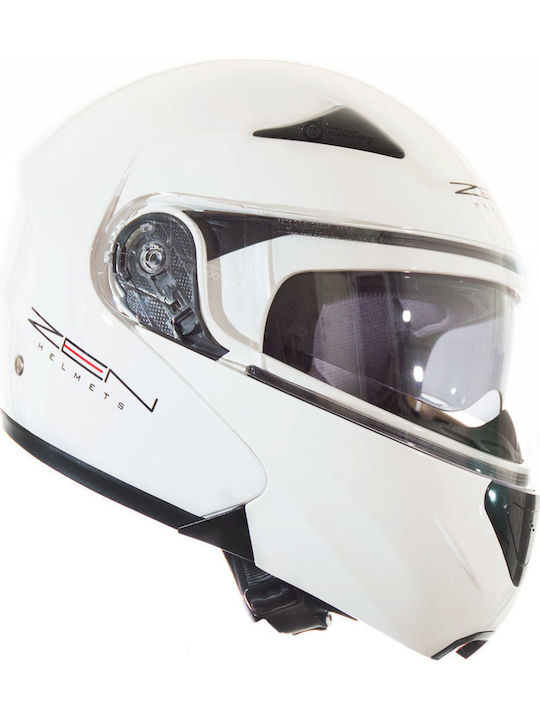 Zen ZN-301 White Motorradhelm Aufklappbar ECE 22.05