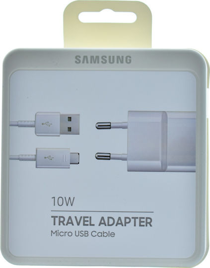 Samsung Ladegerät mit USB-A Anschluss und Kabel Micro-USB 10W Weißs (EP-TA12)