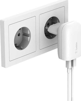 Belkin 2x USB / USB-C Wall Adapter Λευκό (Boost Charge)