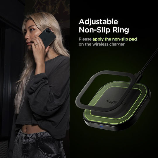 Spigen Ασύρματος Φορτιστής (Qi Pad) 18W Quick Charge 3.0 Μαύρος (F309W)