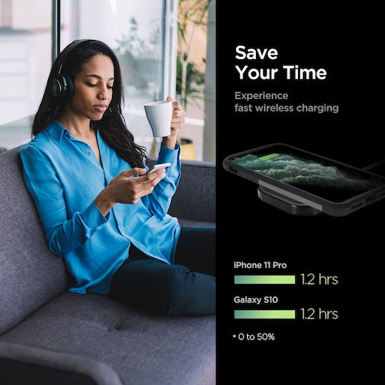 Spigen Ασύρματος Φορτιστής (Qi Pad) 18W Quick Charge 3.0 Μαύρος (F309W)
