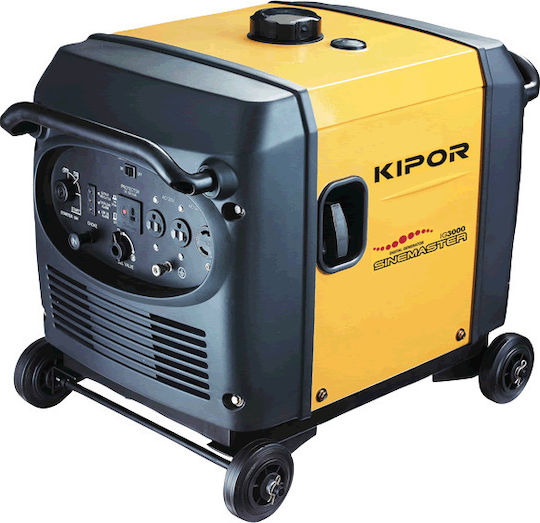 Kipor IG 3000 Generatoare silențioase Generator Inversor Benzină (în patru timpi) Patru timpi cu Autostart, Roți și Putere Maximă 3kVA