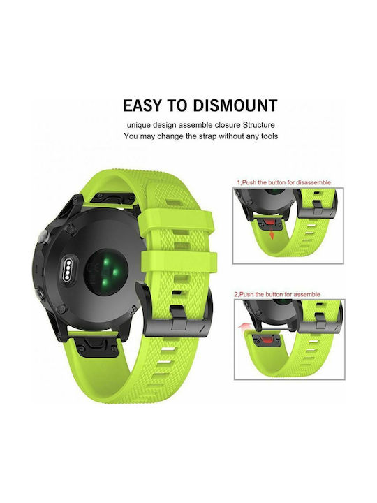 Smooth Armband Silikon Grün (Fenix 3 / 5X / 5X Plus / 6X / 6X Pro / 7X / 7X Pro / 8 (51mm))