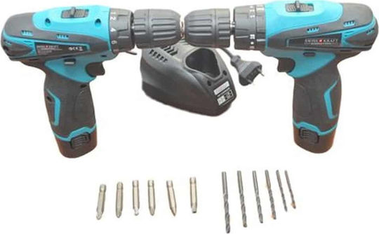 Swiss Kraft CB1280T Σετ Δραπανοκατσάβιδο & Κατσαβίδι 18V με 2 Μπαταρίες 2Ah