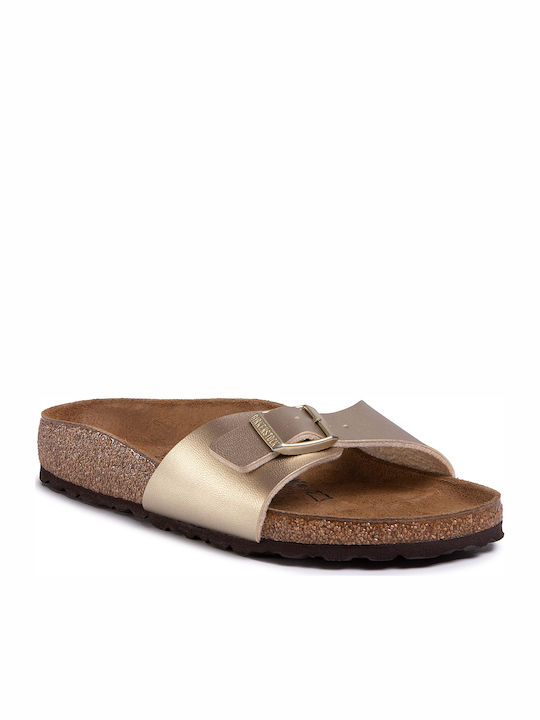 Madrid Birko-Flor Women's Anatomic Gold Narrow Fit Sandals