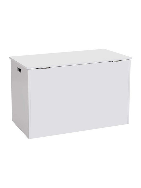 Songmics Διακοσμητικό Μπαούλο Ξύλινο Λευκό 76x40x48εκ.