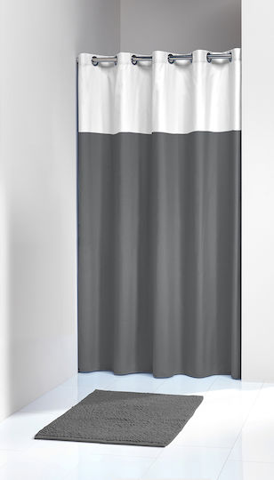 Sealskin Double Κουρτίνα Μπάνιου Υφασμάτινη με Τρουκς 180x200 cm Γκρι