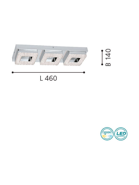 Eglo Fradelo Modernă Metalică Plafonieră de tavan cu LED Integrat 46buc Argint