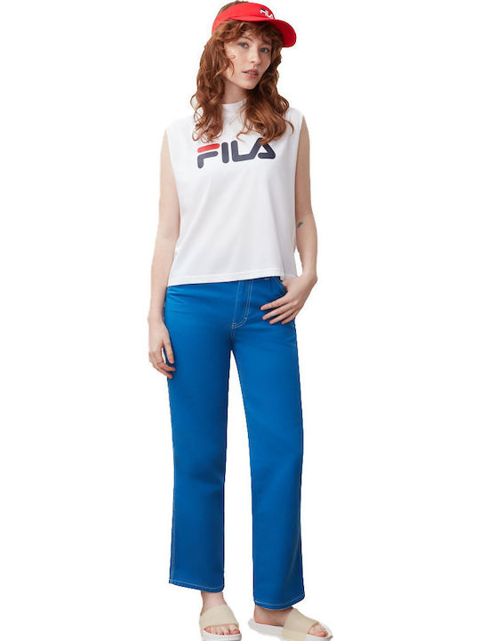 Helena Summer Women's Cotton Blouse Sleeveless White