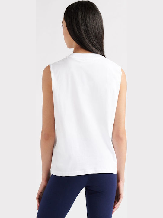 Helena Summer Women's Cotton Blouse Sleeveless White