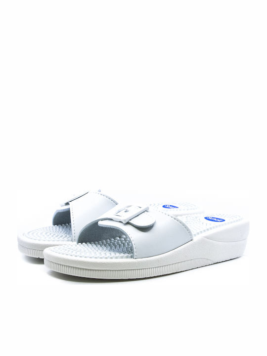 Massage Women's Flat Sandals Anatomic in White Color