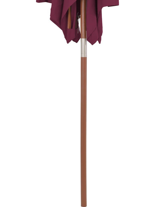 Square Wooden Burgundy Garden Umbrella 1.5x2xHeight 2.35m