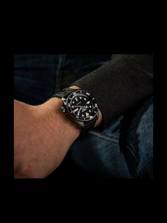 Seiko 5 Sports Ρολόι Αυτόματο με Δερμάτινο Λουράκι Seiko 5 Sports Ρολόι Αυτόματο με Δερμάτινο Λουράκι