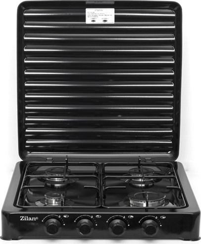 Zilan Liquid Gas Countertop with 4 Burners Black