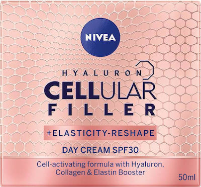 Nivea Cellular Hyaluron Filler +Elasticity Reshape 24ωρη Κρέμα Προσώπου Ημέρας με SPF30 για Αντιγήρανση 50ml