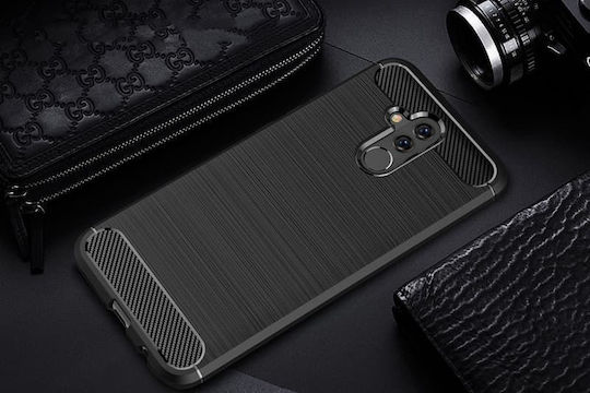 Hurtel Brushed Carbon Back Cover Σιλικόνης Μαύρο (Huawei Mate 20 Lite)