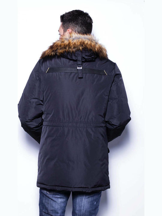 Biston Men's Winter Parka Jacket Black