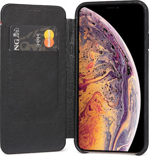 Decoded Leather Slim Brieftasche Synthetisches Leder Schwarz (iPhone XS Max)