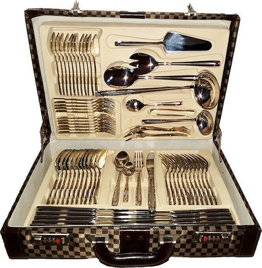 Karvounis Set de Tacâmuri Inoxidabil Argintiu 72buc cu Set de tacâmuri
