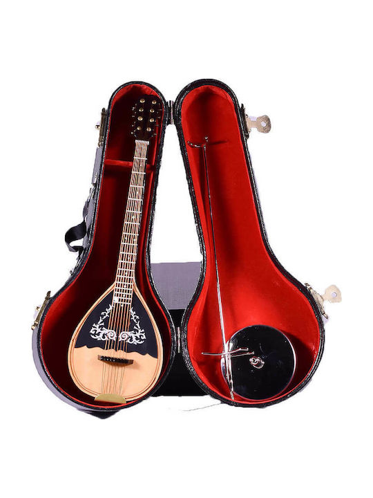 SP Souliotis Decorative Musical Instrument Wooden Bouzouki 5x3x16cm