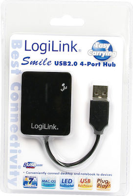 LogiLink USB 2.0 Hub 4 Θυρών με σύνδεση USB-A