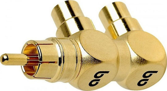 Audioquest Konverter RCA männlich zu RCA 2x weiblich Gold 1Stück M22F-HRD