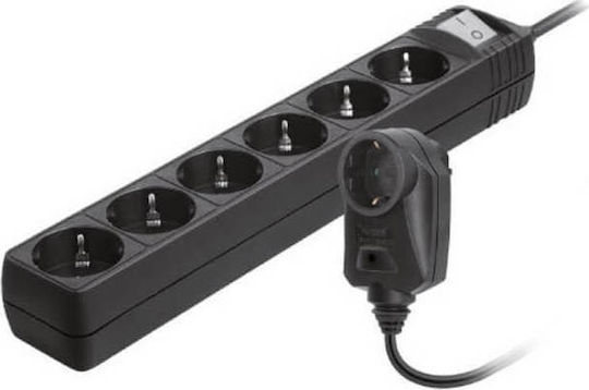 SAS Power Strip with Surge Protection 6 Positions with Switch and Cable 1.5m