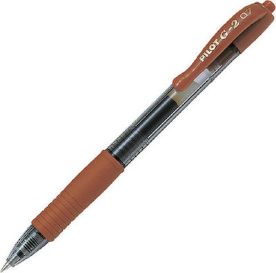 Pilot G-2 Pen Gel 0.7mm with Brown Ink