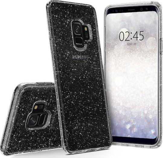 Spigen Liquid Crystal Glitter Задна корица Силикон Прозрачен (Галакси С9)