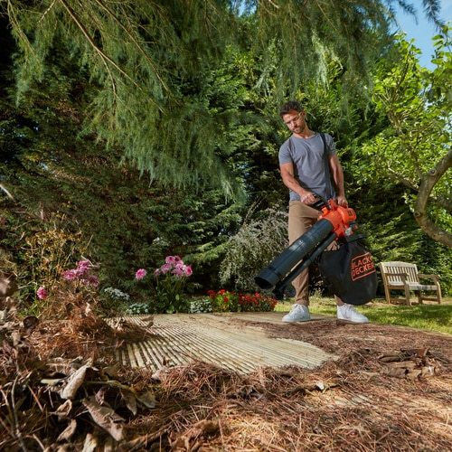 Black & Decker Handheld Leaf Blower / Vacuum 36V with 1 Battery 2.5Ah & Maximum Air Speed 270km/h